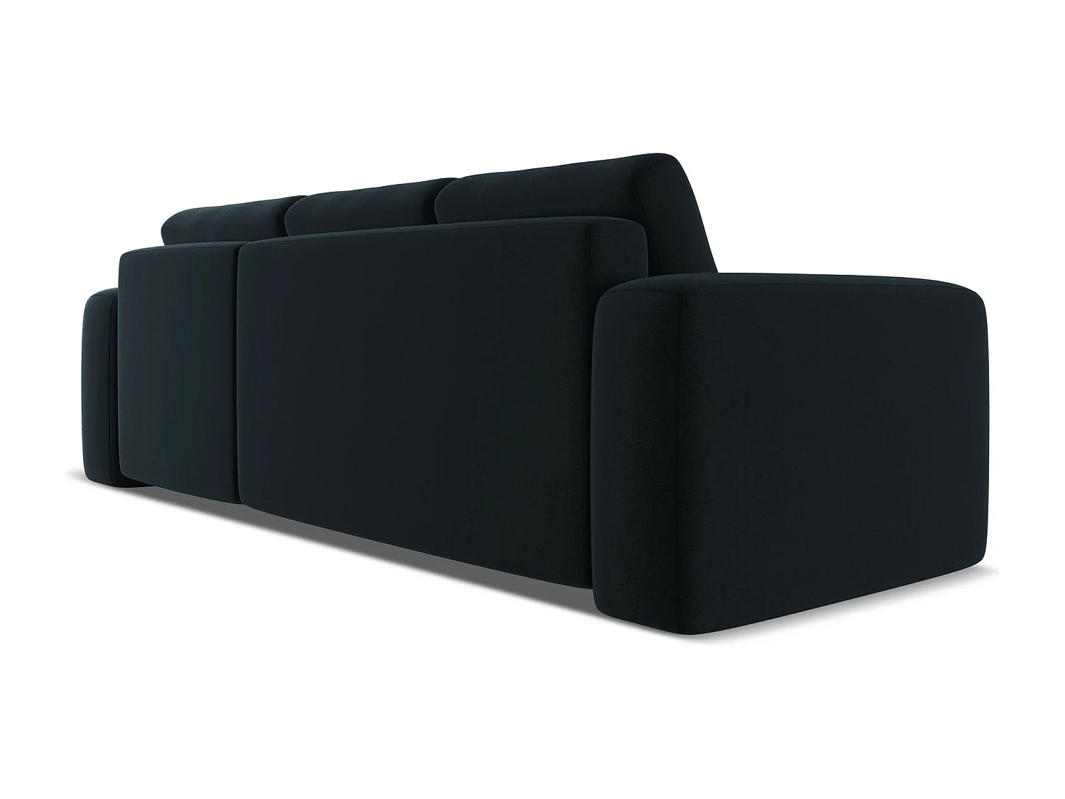 Narożnik prawostronny z funkcją spania - z tkaniny welwetowej - królewski niebieski - KAILA