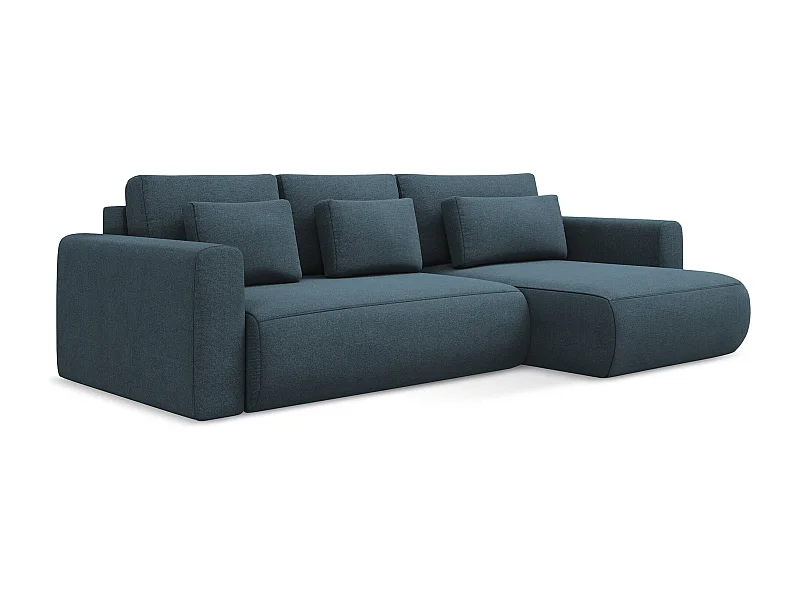 Ecksofa mit Schlaffunktion - Ecke Rechts - Strukturstoff - Jeans - KAPUA