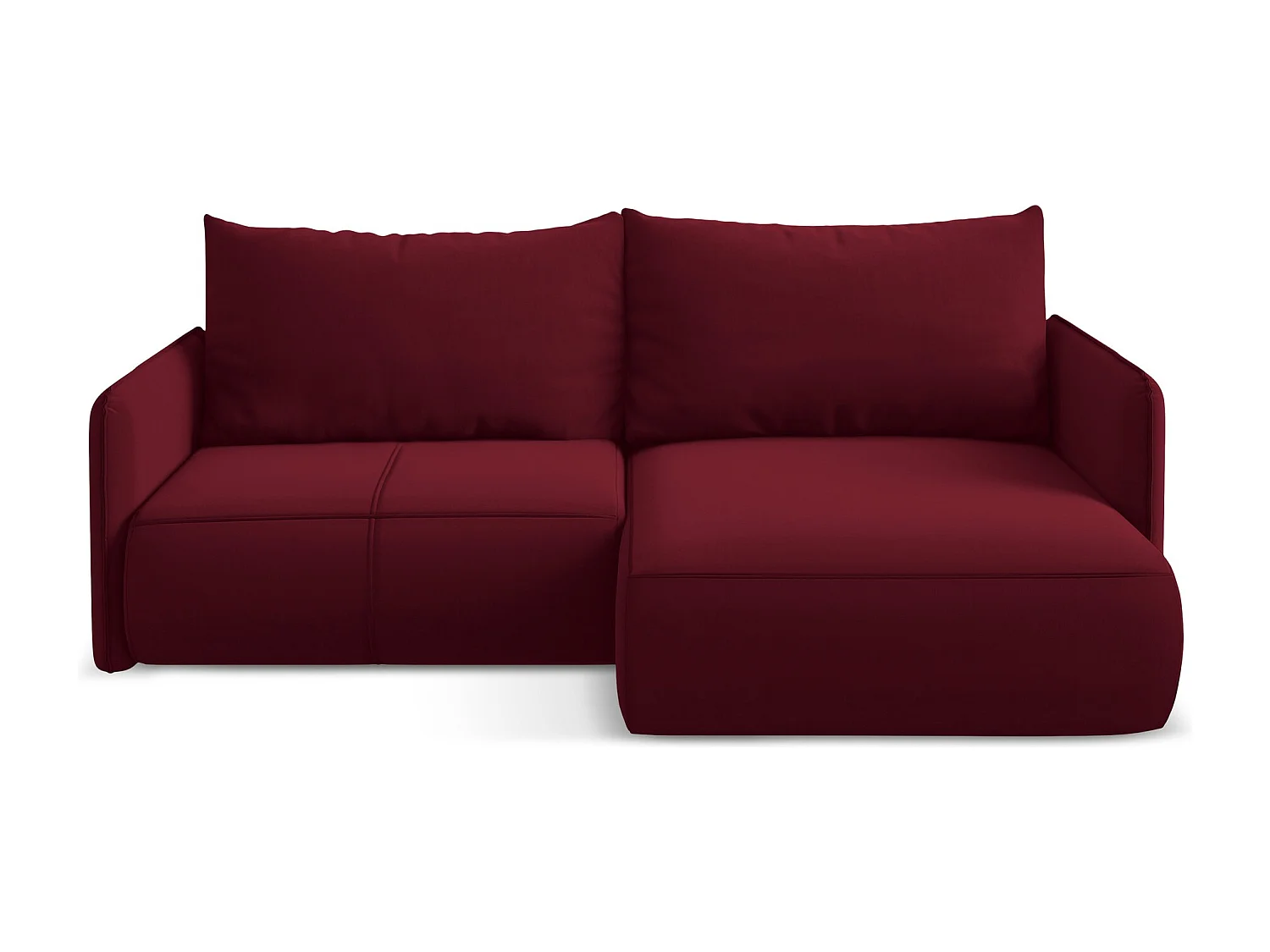 Hoekslaapbank rechts van bourgondië velours - NANEA