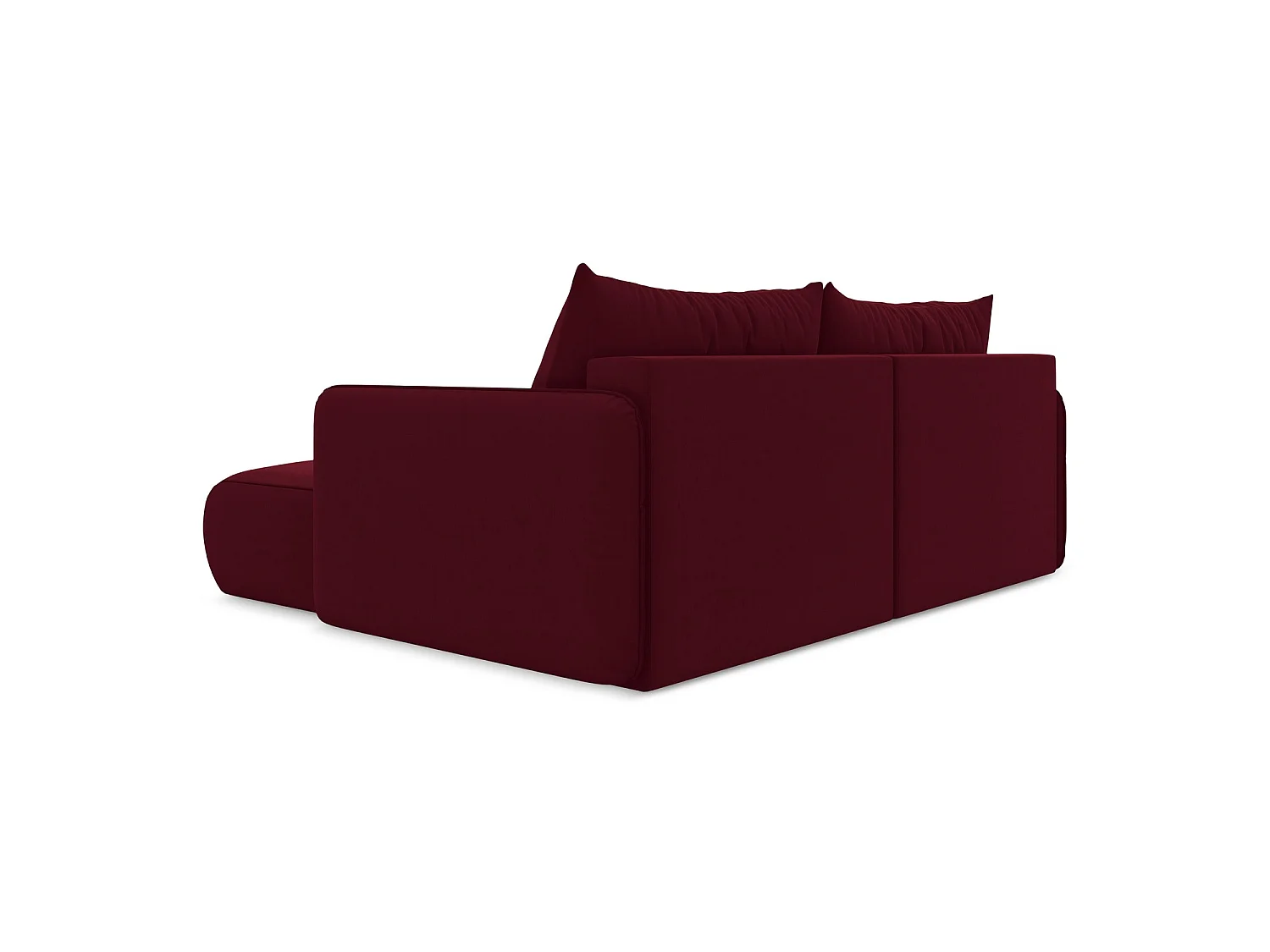Narożnik prawostronny z funkcją spania - z tkaniny welwetowej - burgundowy - PALERMO