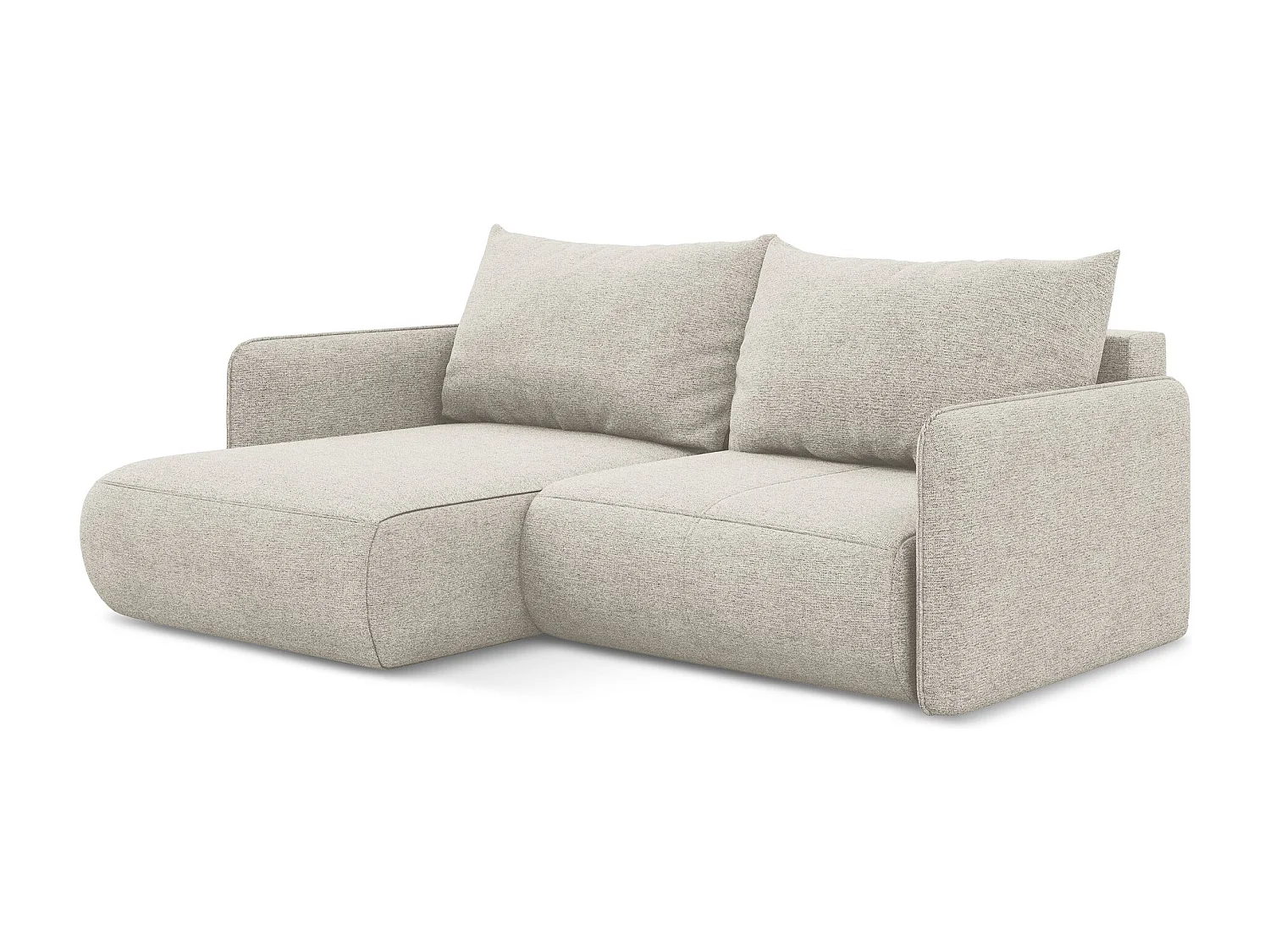 2,5-Sitzer Ecksofa mit Schlaffunktion - Ecke Links - Chenille - Silber - NANEA