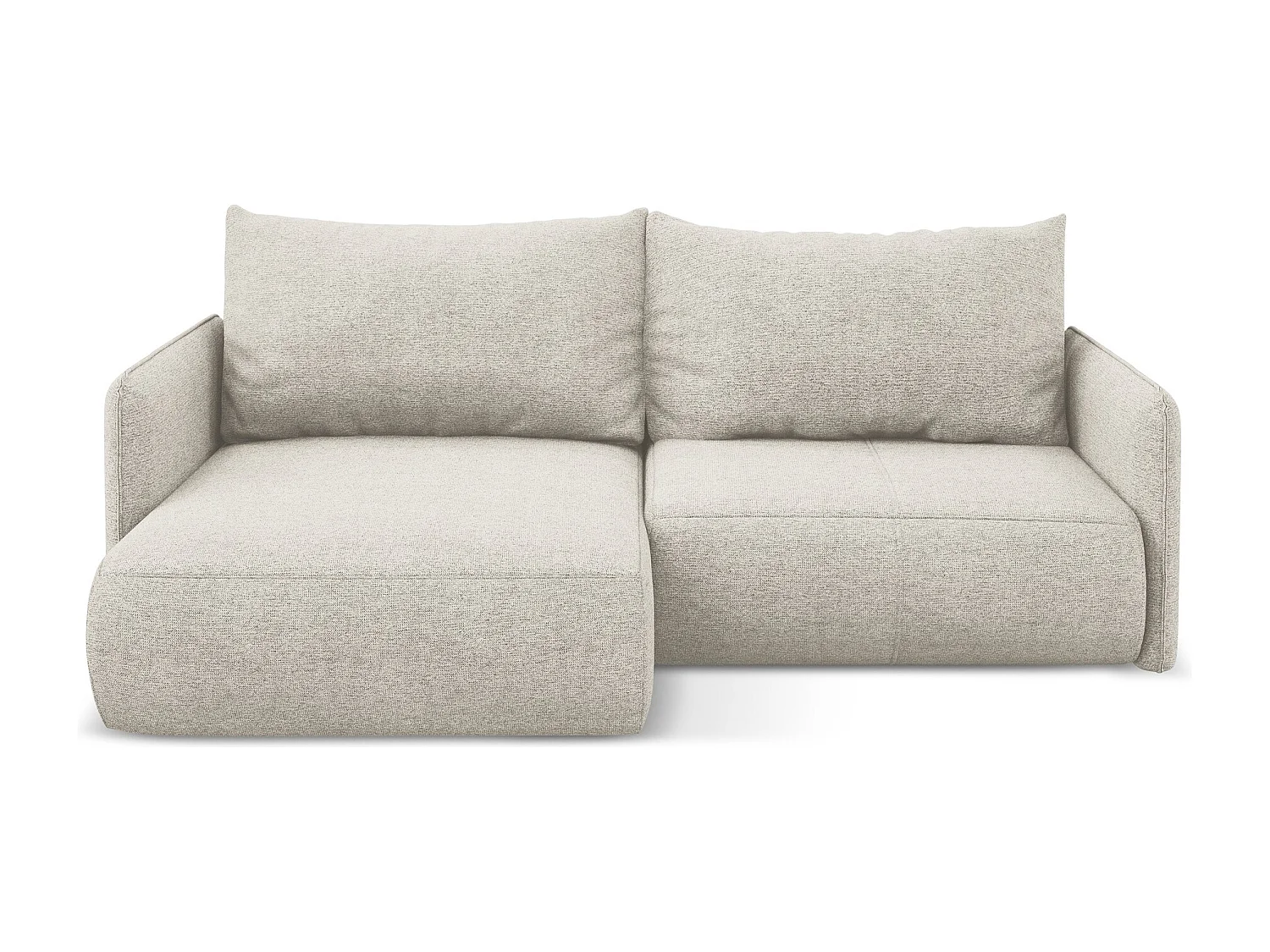 2,5-Sitzer Ecksofa mit Schlaffunktion - Ecke Links - Chenille - Silber - NANEA