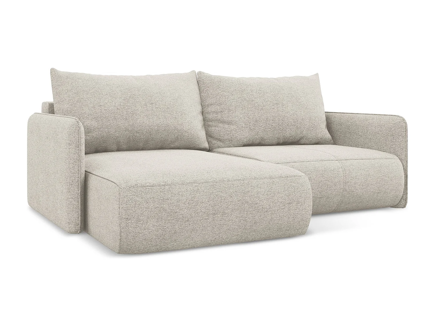 2,5-Sitzer Ecksofa mit Schlaffunktion - Ecke Links - Chenille - Silber - NANEA