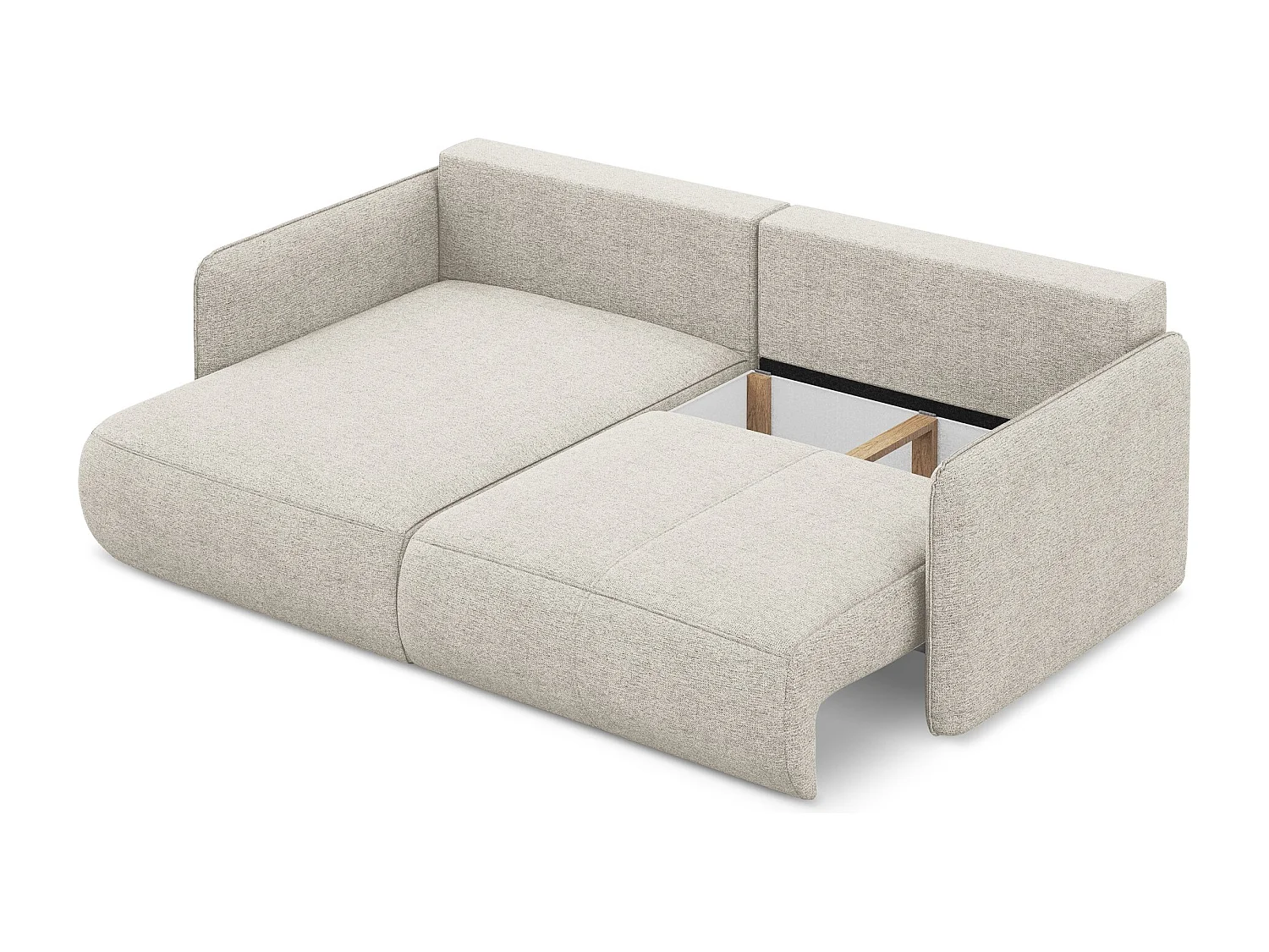 2,5-Sitzer Ecksofa mit Schlaffunktion - Ecke Links - Chenille - Silber - NANEA