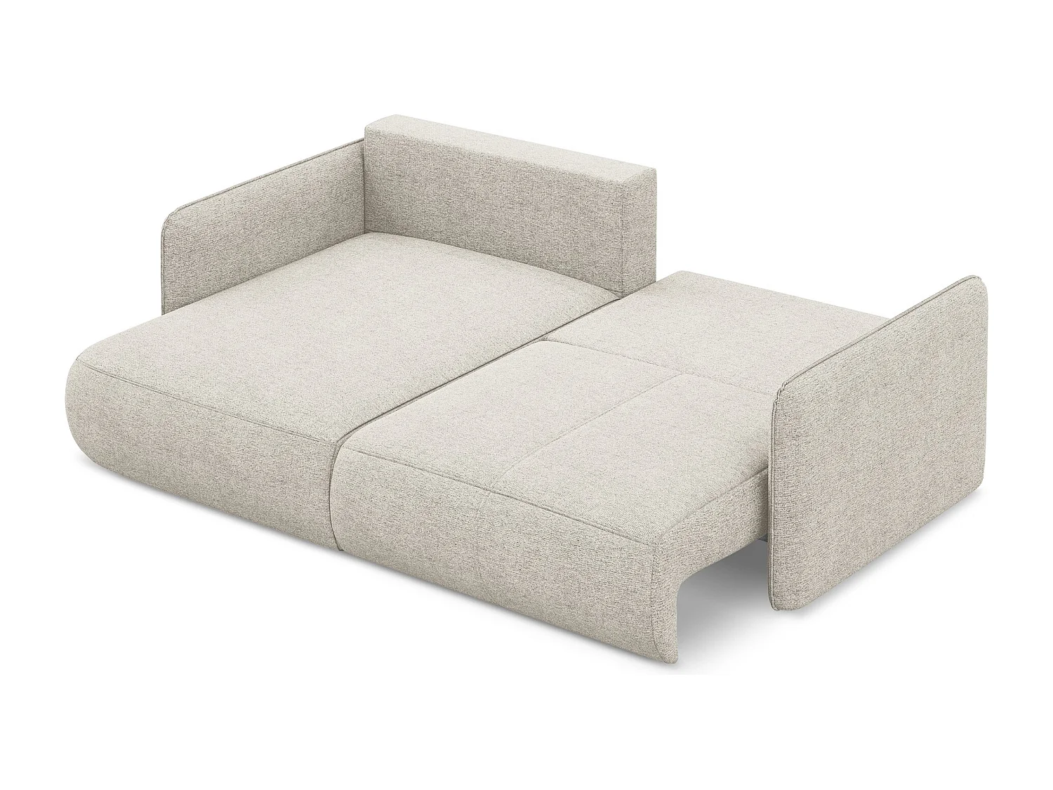 2,5-Sitzer Ecksofa mit Schlaffunktion - Ecke Links - Chenille - Silber - NANEA
