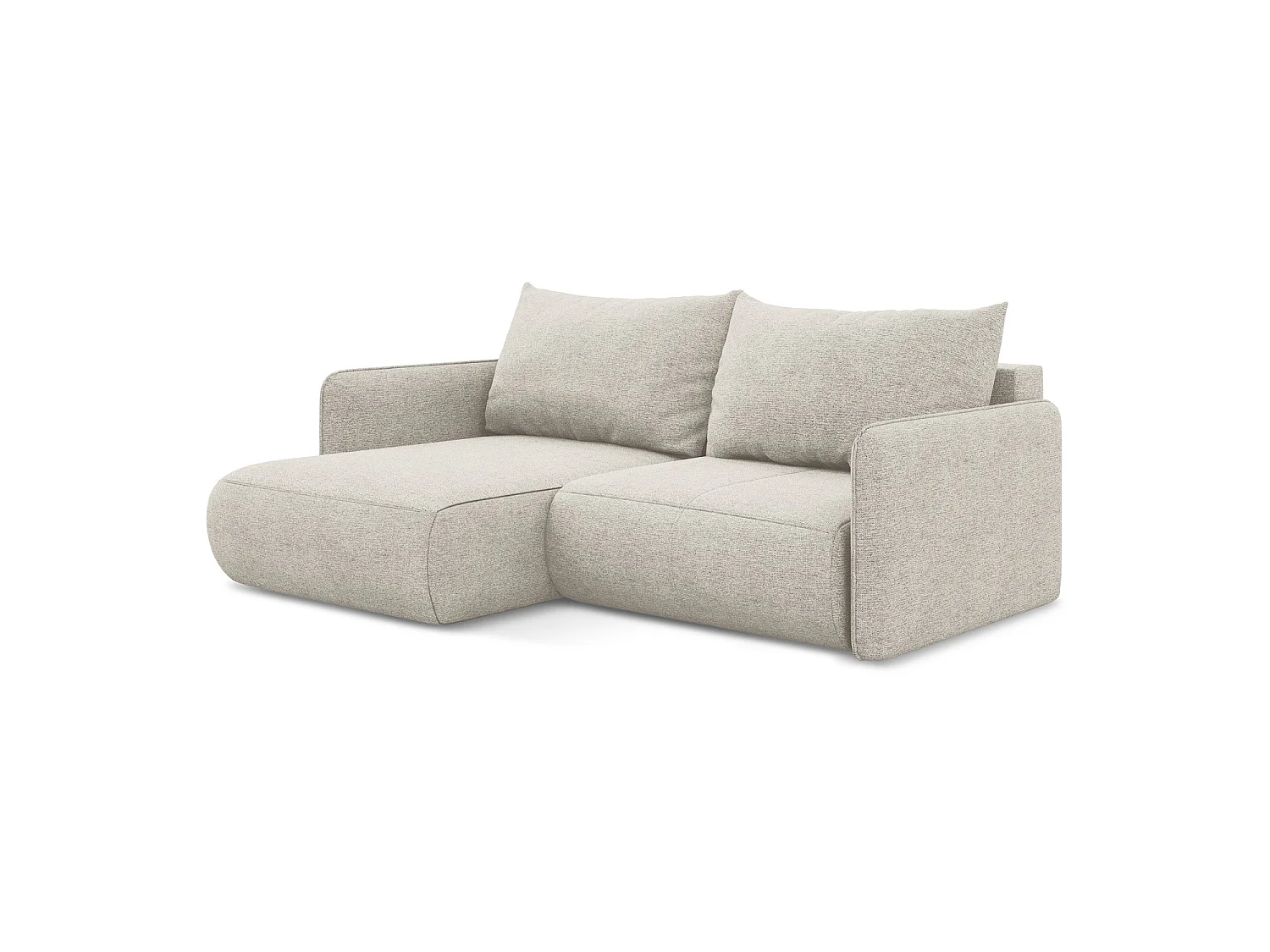 2,5-Sitzer Ecksofa mit Schlaffunktion - Ecke Links - Chenille - Silber - PALERMO