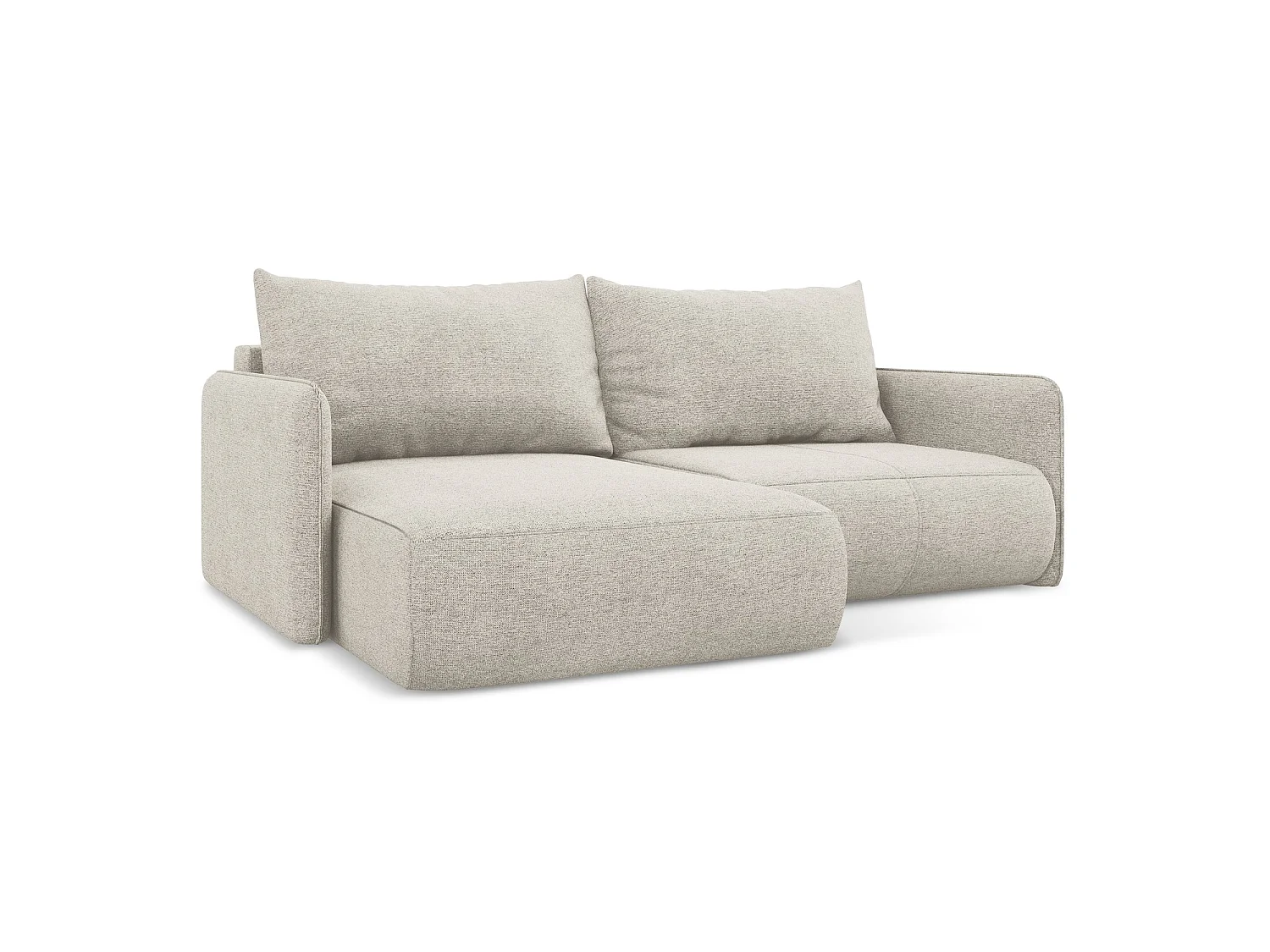 2,5-Sitzer Ecksofa mit Schlaffunktion - Ecke Links - Chenille - Silber - PALERMO