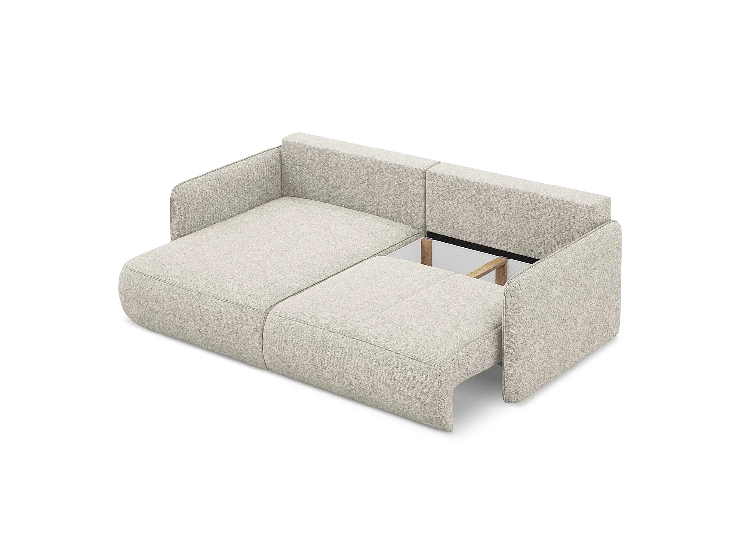 2,5-Sitzer Ecksofa mit Schlaffunktion - Ecke Links - Chenille - Silber - PALERMO