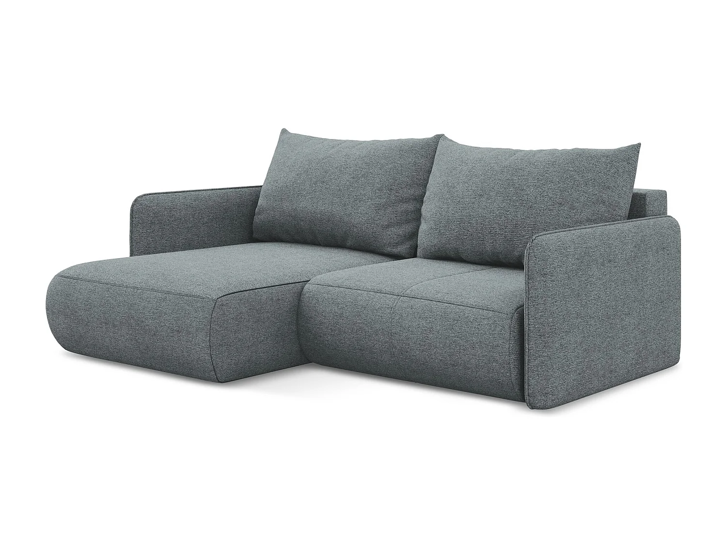2,5-Sitzer Ecksofa mit Schlaffunktion - Ecke Links - Chenille - Jeans - NANEA