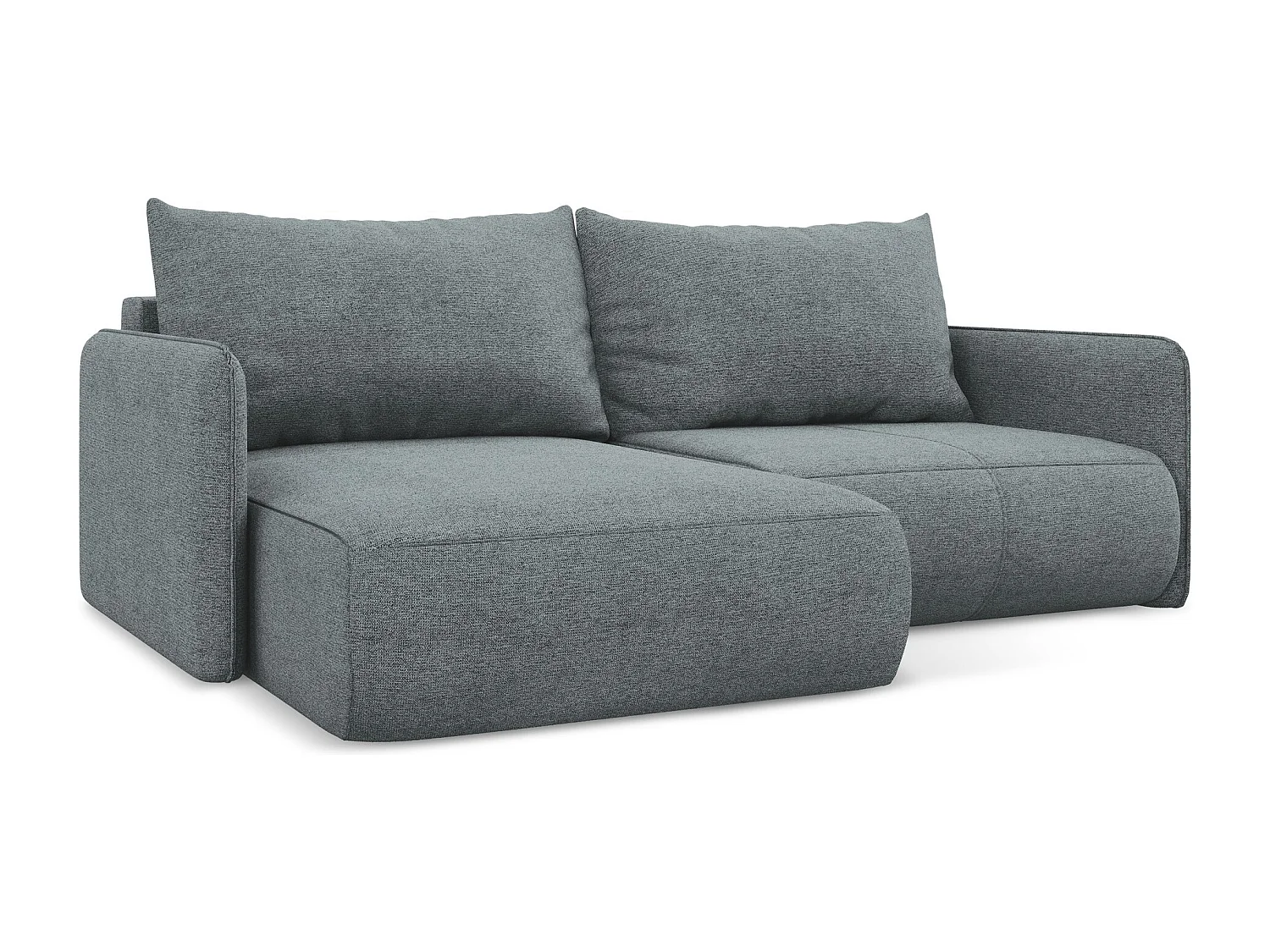 2,5-Sitzer Ecksofa mit Schlaffunktion - Ecke Links - Chenille - Jeans - NANEA