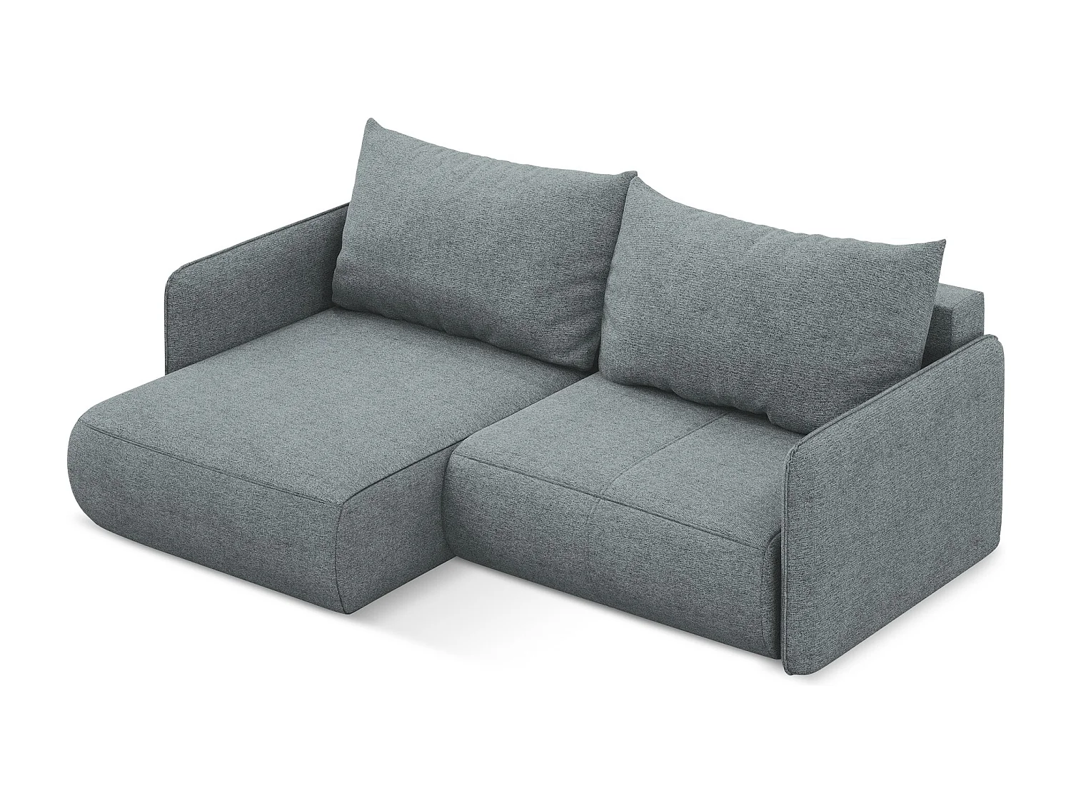 2,5-Sitzer Ecksofa mit Schlaffunktion - Ecke Links - Chenille - Jeans - NANEA