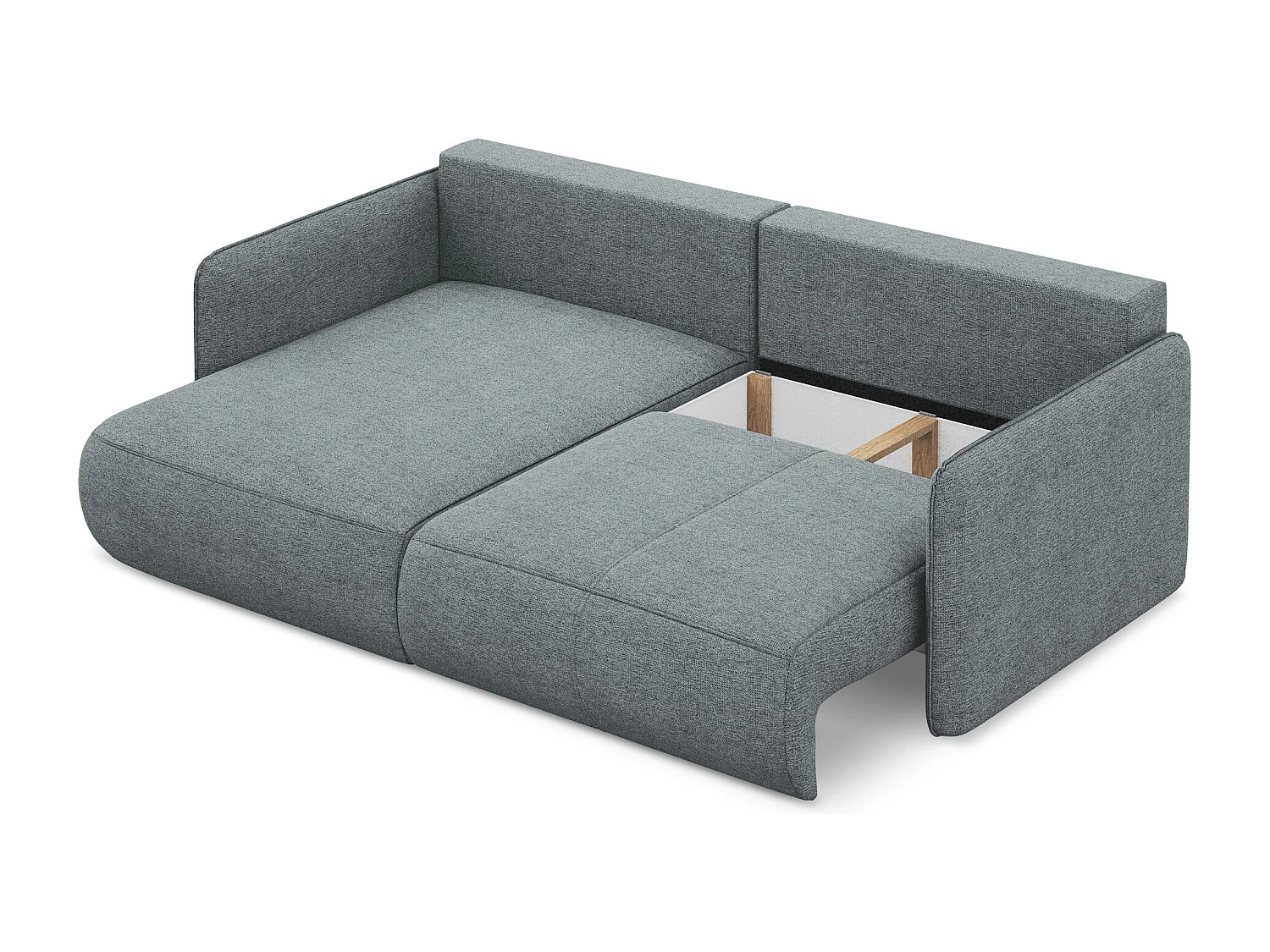 2,5-Sitzer Ecksofa mit Schlaffunktion - Ecke Links - Chenille - Jeans - NANEA
