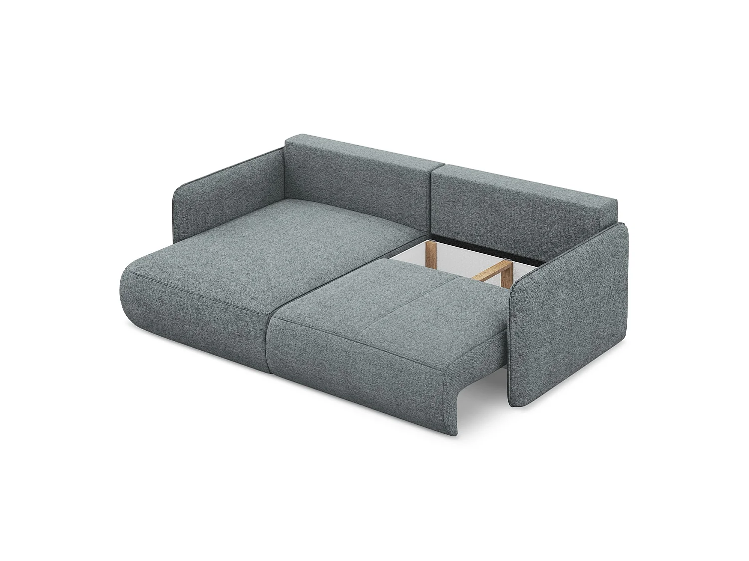 2,5-Sitzer Ecksofa mit Schlaffunktion - Ecke Links - Chenille - Jeans - PALERMO