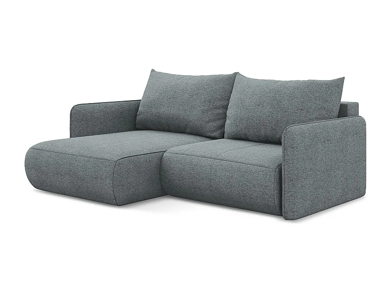 2,5-Sitzer Ecksofa mit Schlaffunktion - Ecke Links - Chenille - Jeans - NANEA