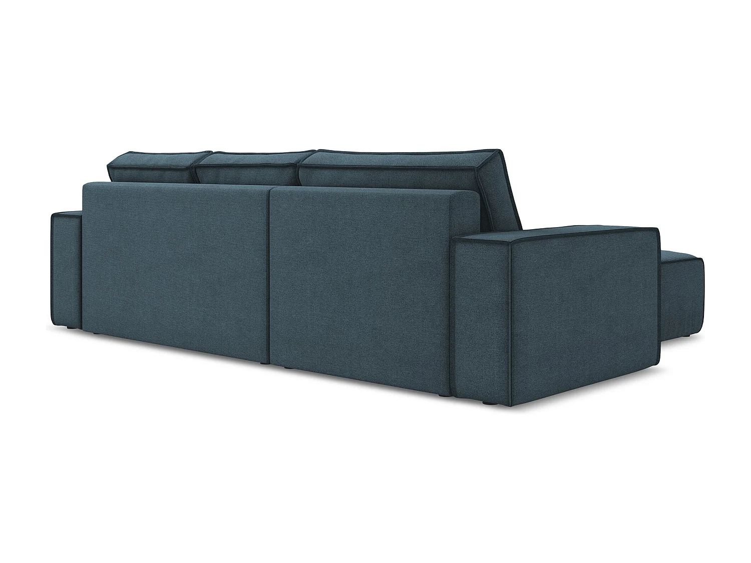 3-Sitzer Ecksofa mit Schlaffunktion - Ecke Links - Strukturstoff - Jeans - KIMO