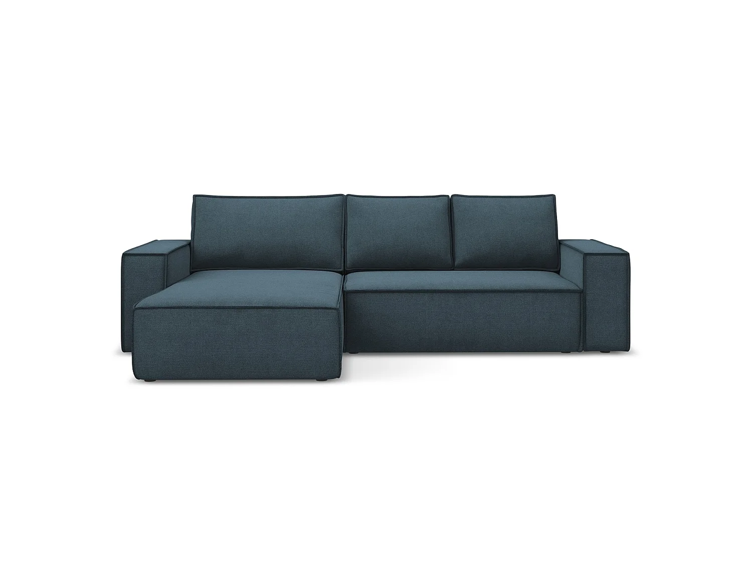 3-Sitzer Ecksofa mit Schlaffunktion - Ecke Links - Strukturstoff - Jeans - LIVORNO
