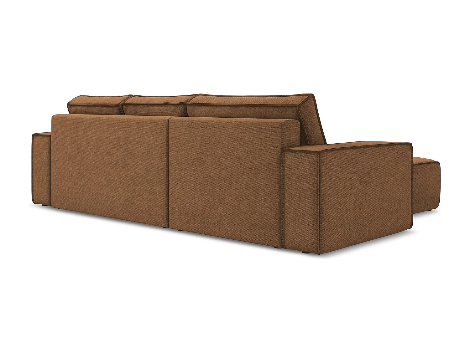 3-Sitzer Ecksofa mit Schlaffunktion - Ecke Links - Strukturstoff - Terrakotta - KIMO