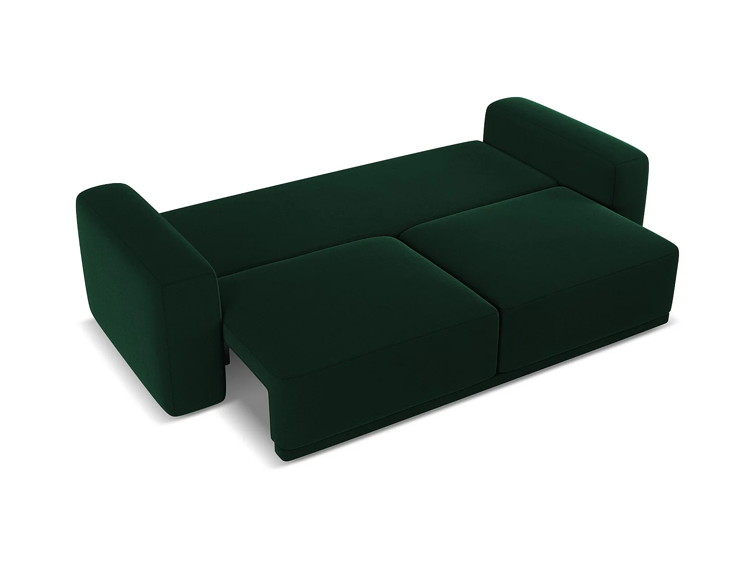 Canapé 3 places convertible en velours - bouteille verte - KAILA