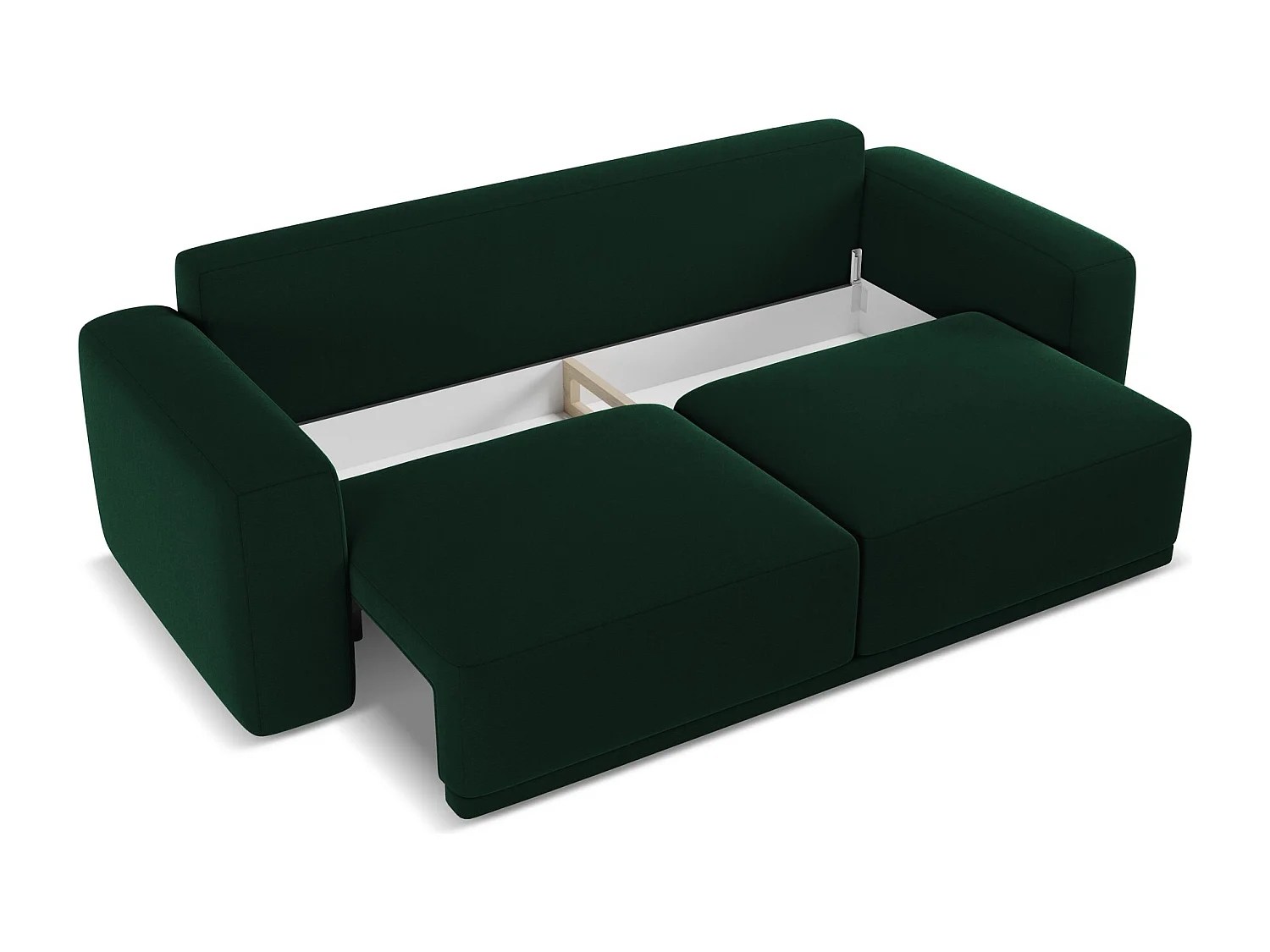 Canapé 3 places convertible en velours - bouteille verte - KAILA
