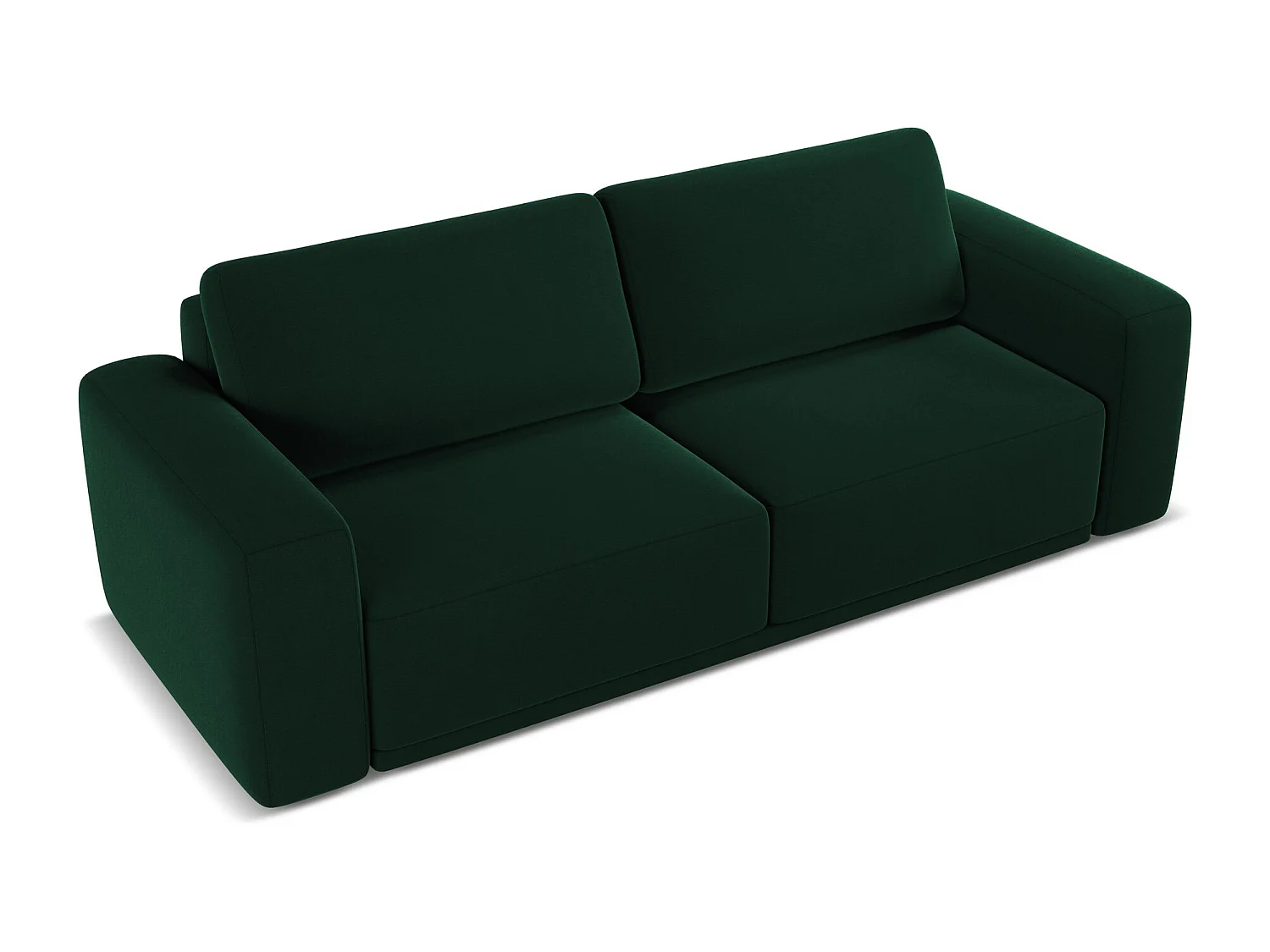 Canapé 3 places convertible en velours - bouteille verte - KAILA