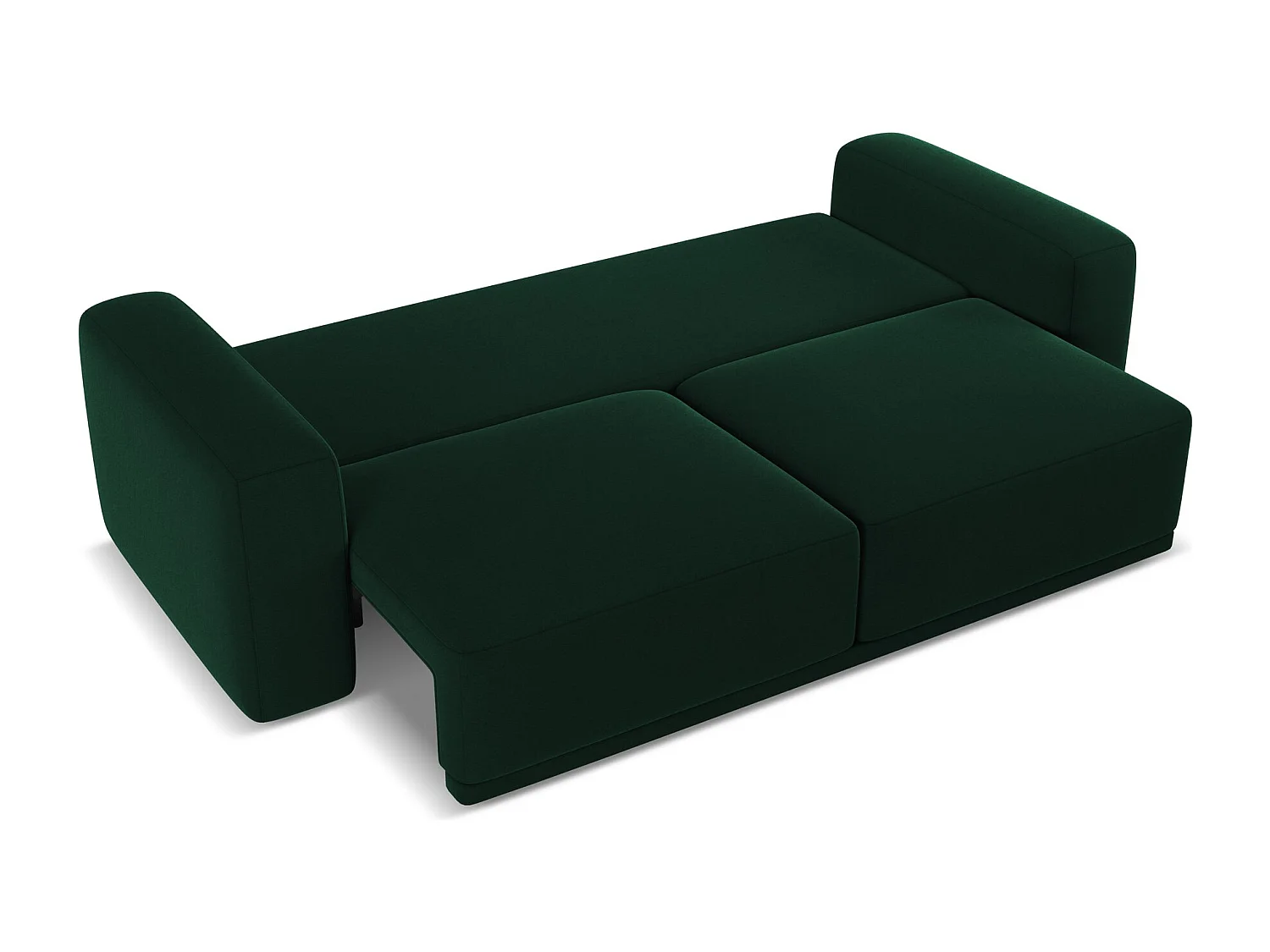 Canapé 3 places convertible en velours - bouteille verte - KAILA