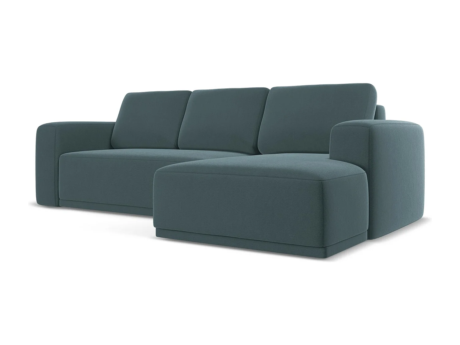Ecksofa mit Schlaffunktion - Ecke Rechts - Samt - Marine - KAILA