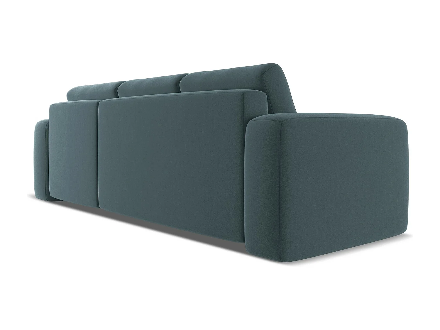 Ecksofa mit Schlaffunktion - Ecke Rechts - Samt - Marine - KAILA