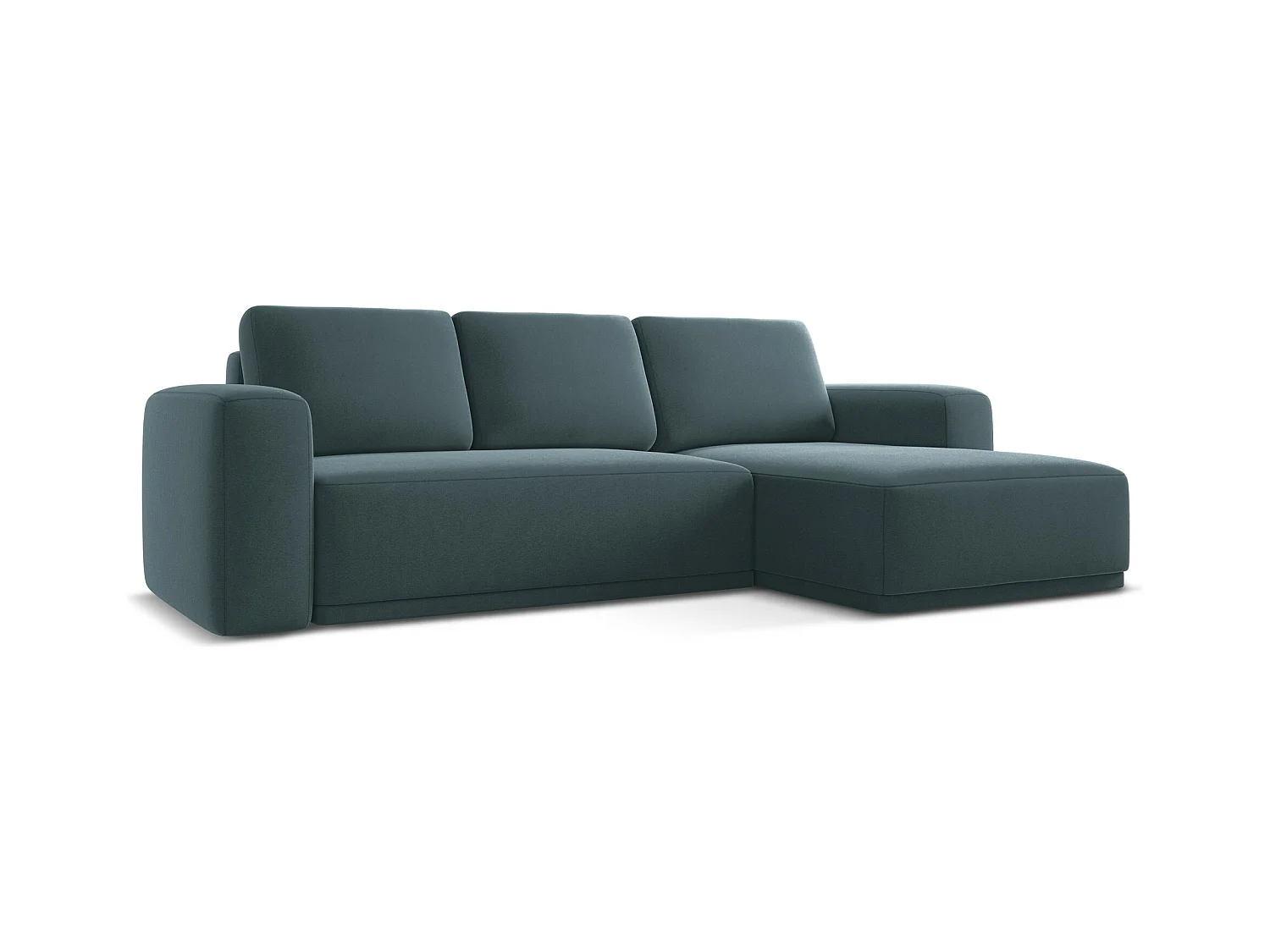 Ecksofa mit Schlaffunktion - Ecke Rechts - Samt - Marine - KAILA