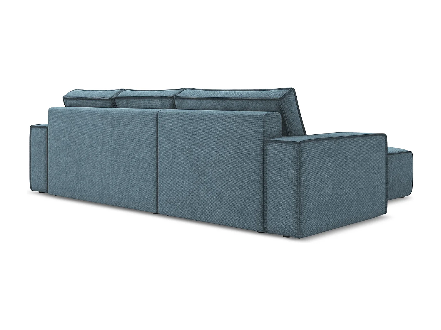 Hoekslaapbank links van lichtblauw textuurstof - KIMO