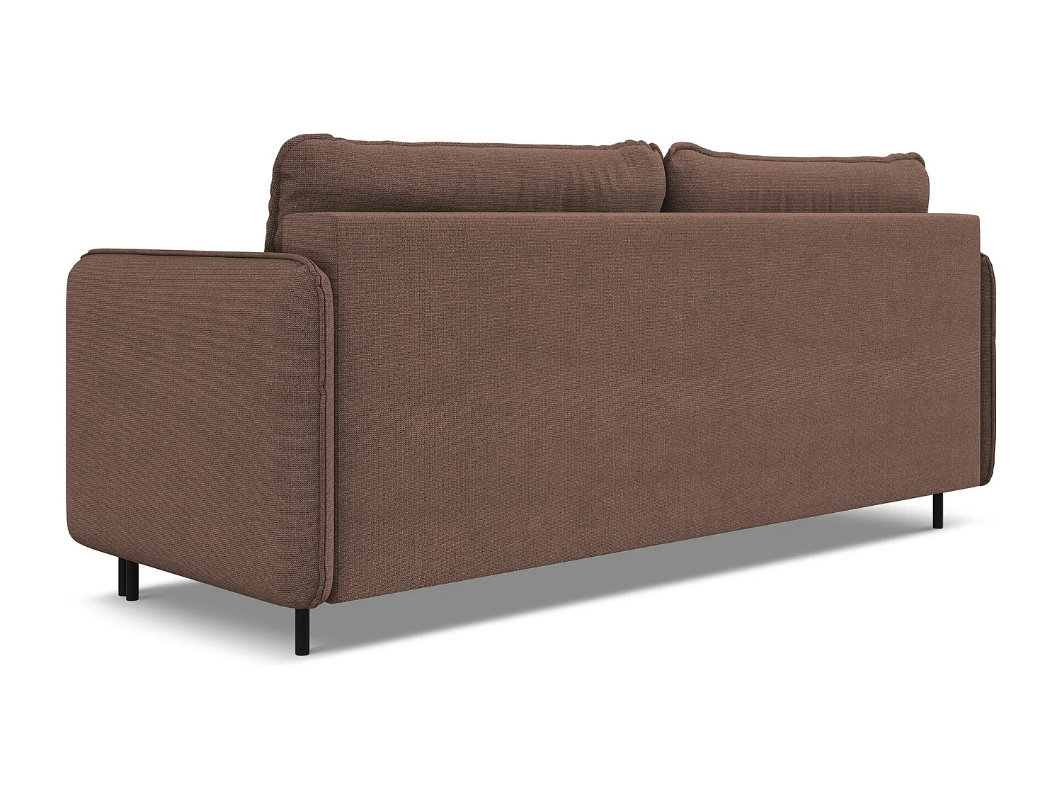 Sofá cama de 3 plazas de tela texturizada rosa empolvado - LUANA