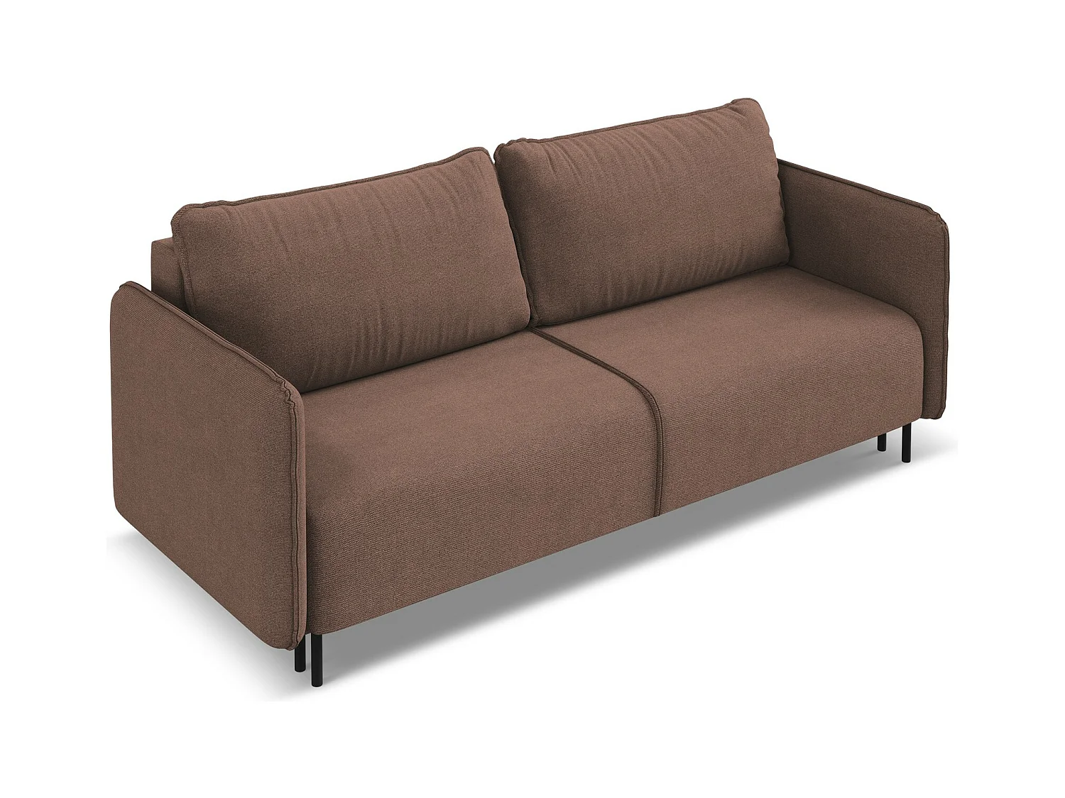 Kanapa 3-osobowa z funkcją spania - z tkaniny strukturalnej - pudrowy róż - LUANA