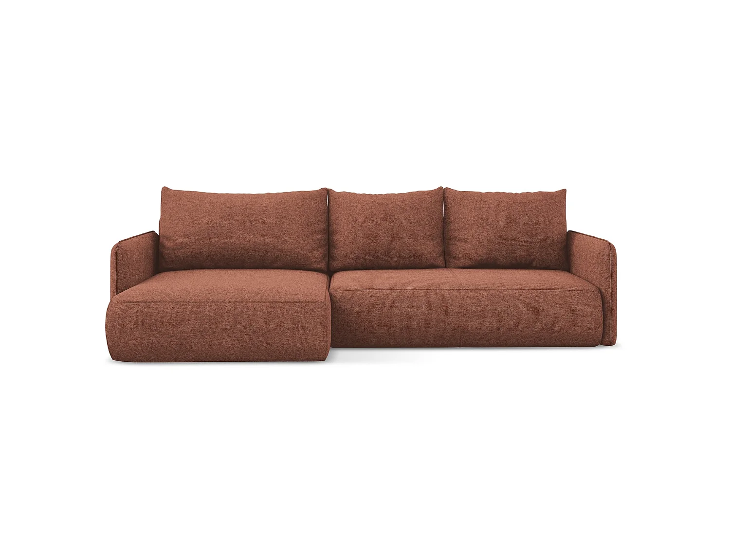 Canapé d’angle 3 places gauche convertible en tissu chenille - rose sourd - PALERMO