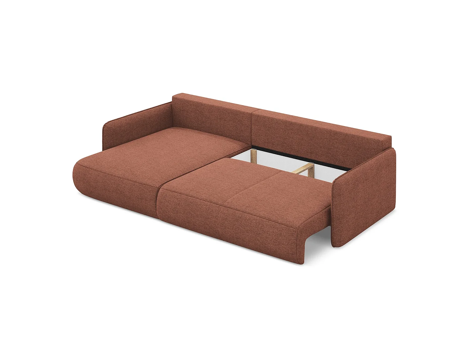 Canapé d’angle 3 places gauche convertible en tissu chenille - rose sourd - PALERMO