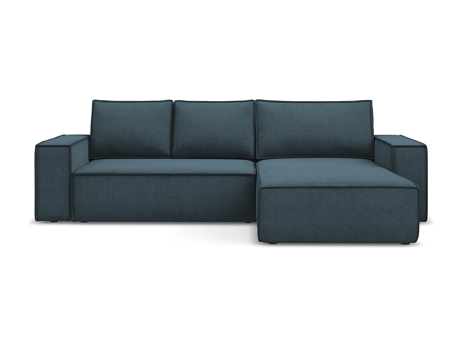 Ecksofa mit Schlaffunktion - Ecke Rechts - Strukturstoff - Jeans - KIMO