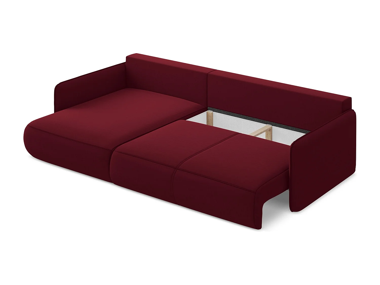 Hoekslaapbank links van bourgondië velours - NANEA