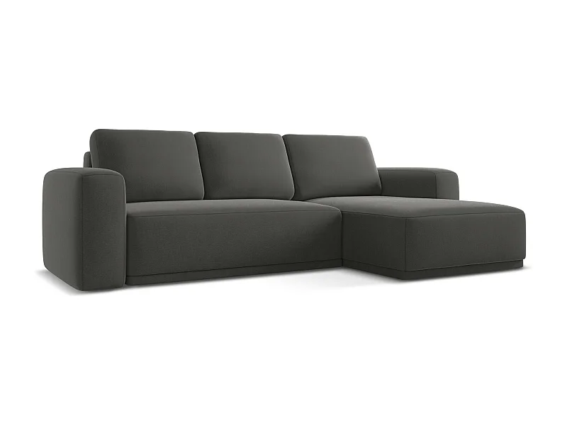 Ecksofa mit Schlaffunktion - Ecke Rechts - Samt - Stahl - KAILA
