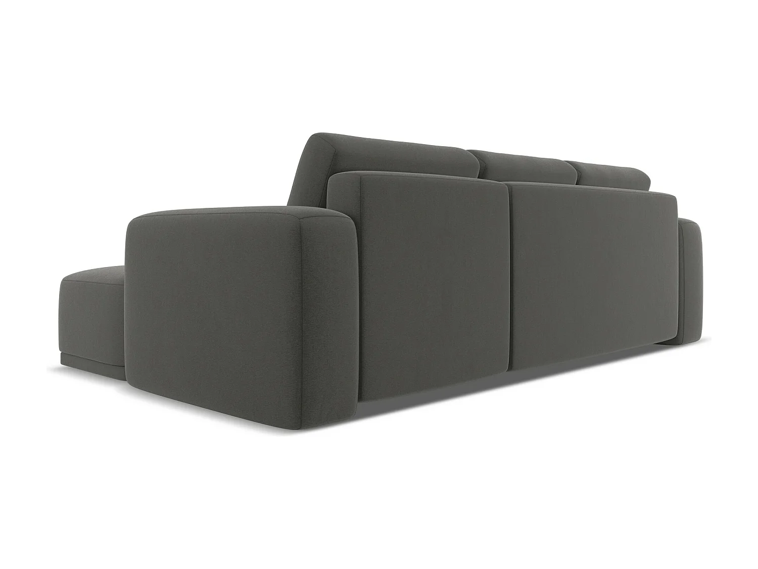Ecksofa mit Schlaffunktion - Ecke Rechts - Samt - Stahl - KAILA
