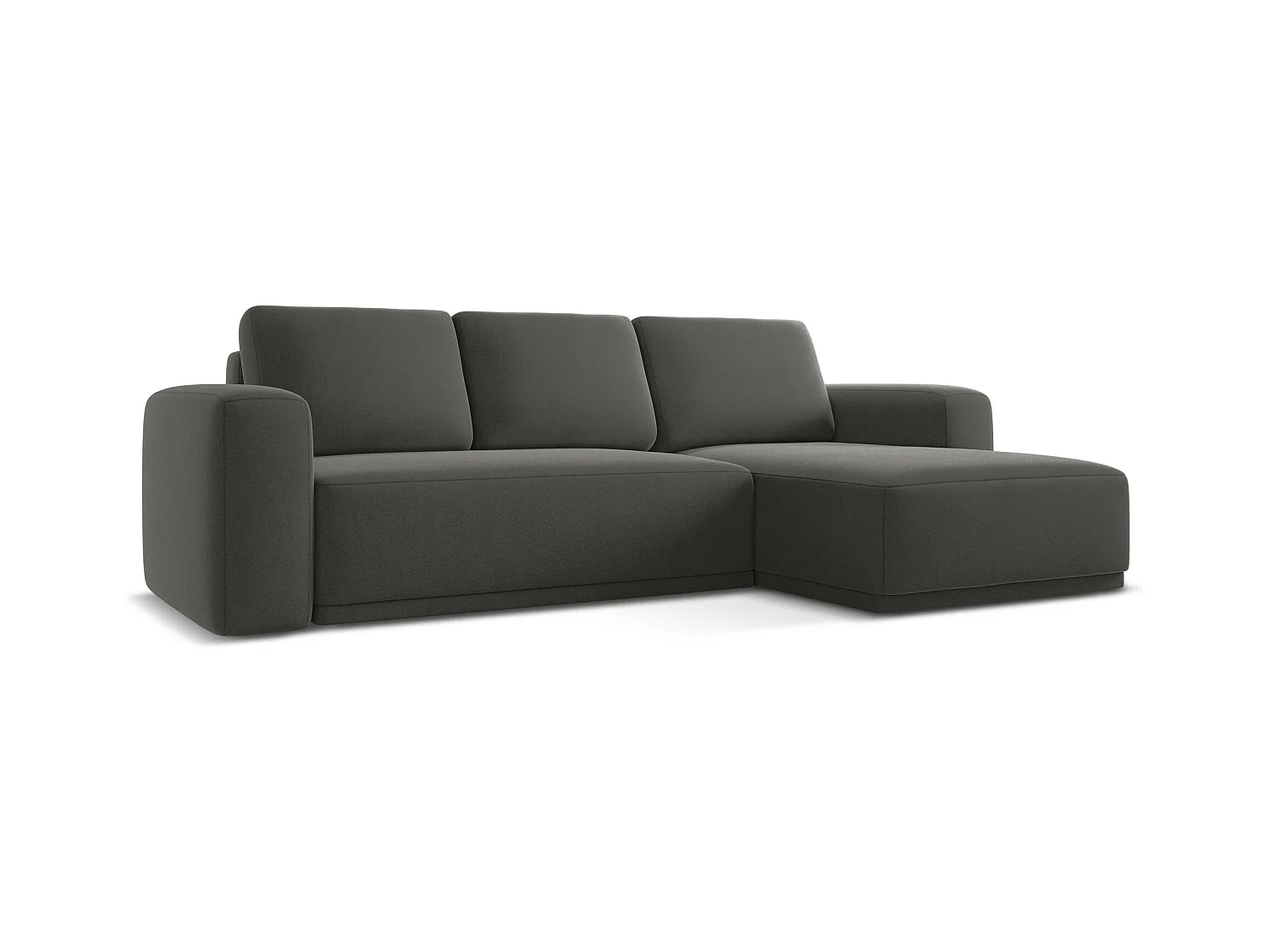 Ecksofa mit Schlaffunktion - Ecke Rechts - Samt - Stahl - KAILA