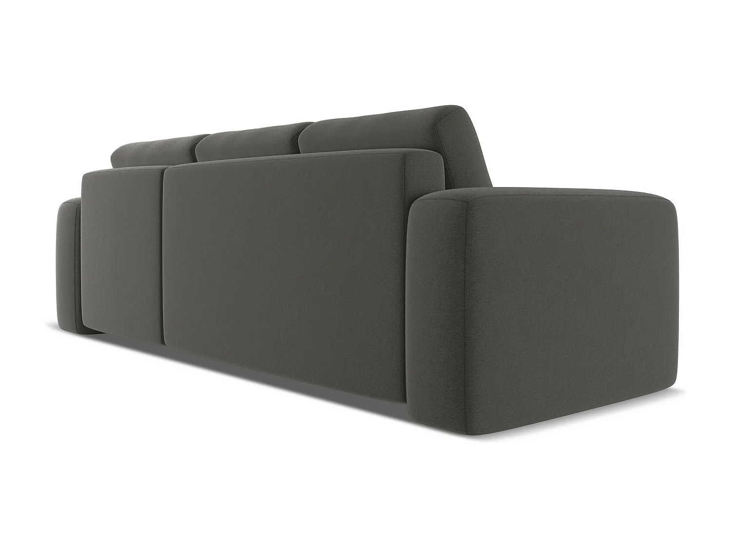 Hoekslaapbank rechts van staal velours - KAILA