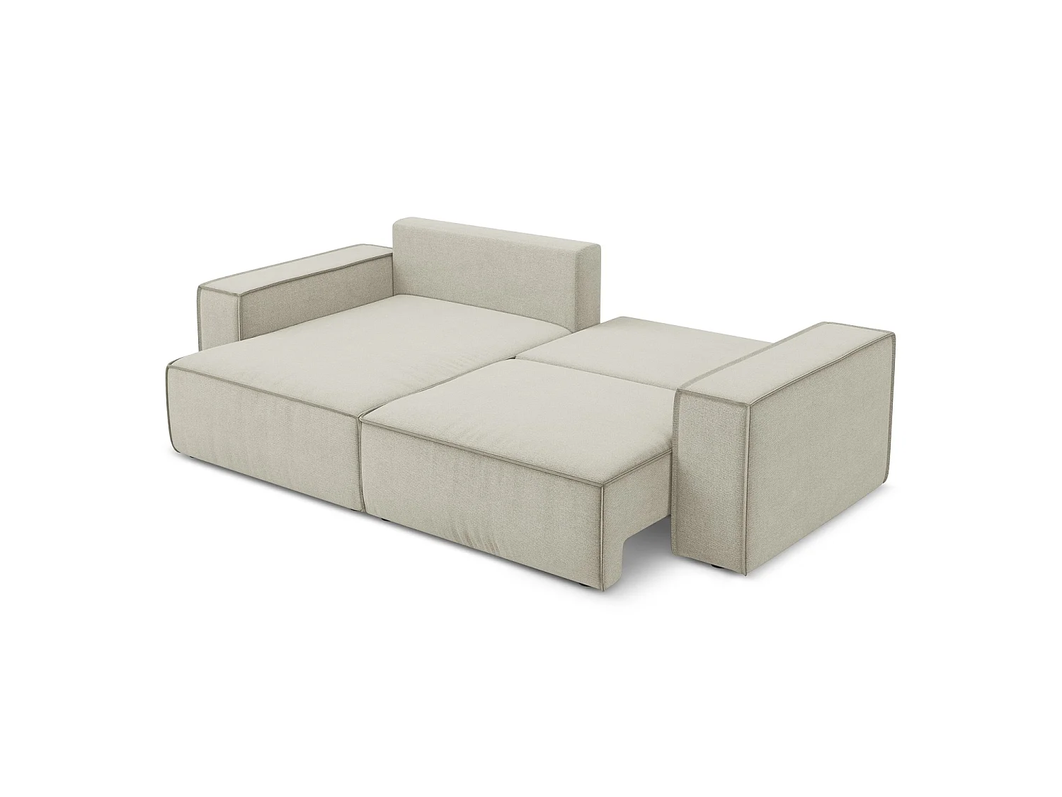 2-Sitzer Ecksofa mit Schlaffunktion - Ecke Links - Strukturstoff - Hell beige - LIVORNO