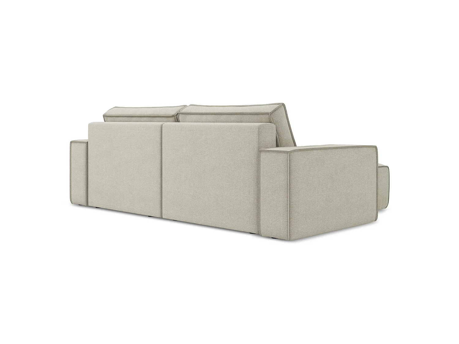 2-Sitzer Ecksofa mit Schlaffunktion - Ecke Links - Strukturstoff - Hell beige - LIVORNO
