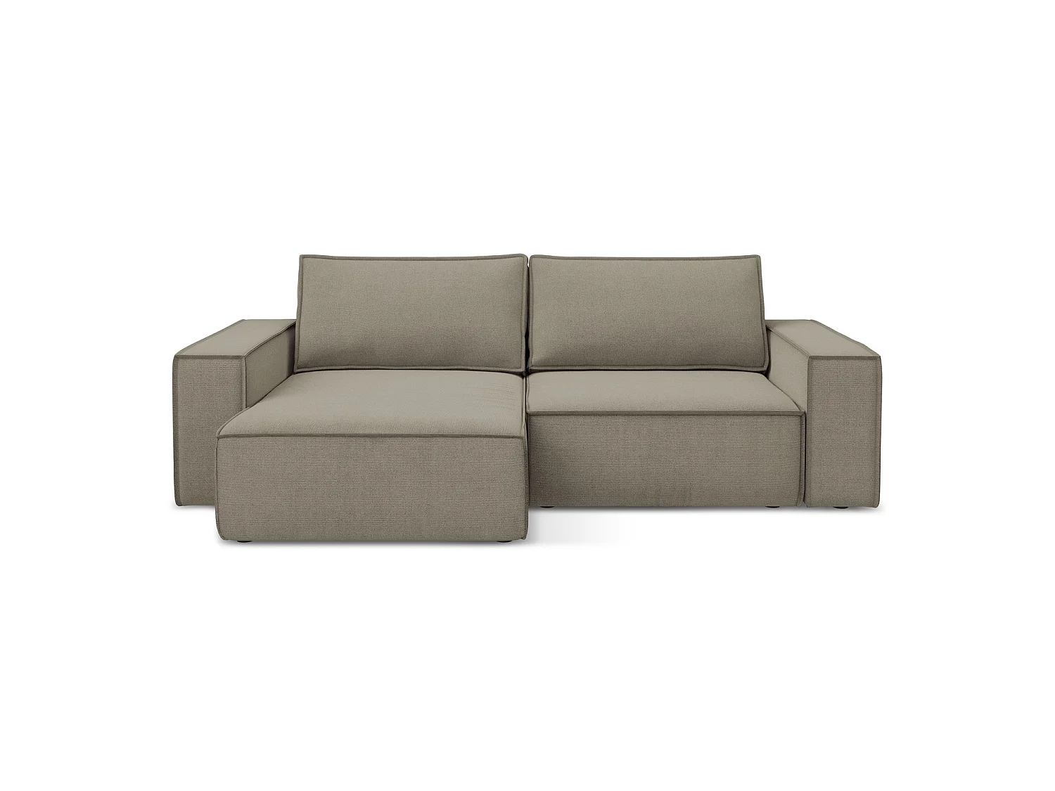 2-Sitzer Ecksofa mit Schlaffunktion - Ecke Links - Strukturstoff - Dunkelbeige - LIVORNO