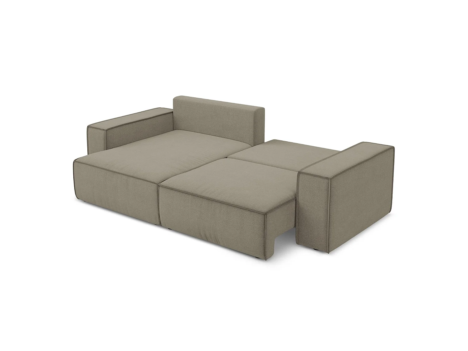 2-Sitzer Ecksofa mit Schlaffunktion - Ecke Links - Strukturstoff - Dunkelbeige - LIVORNO