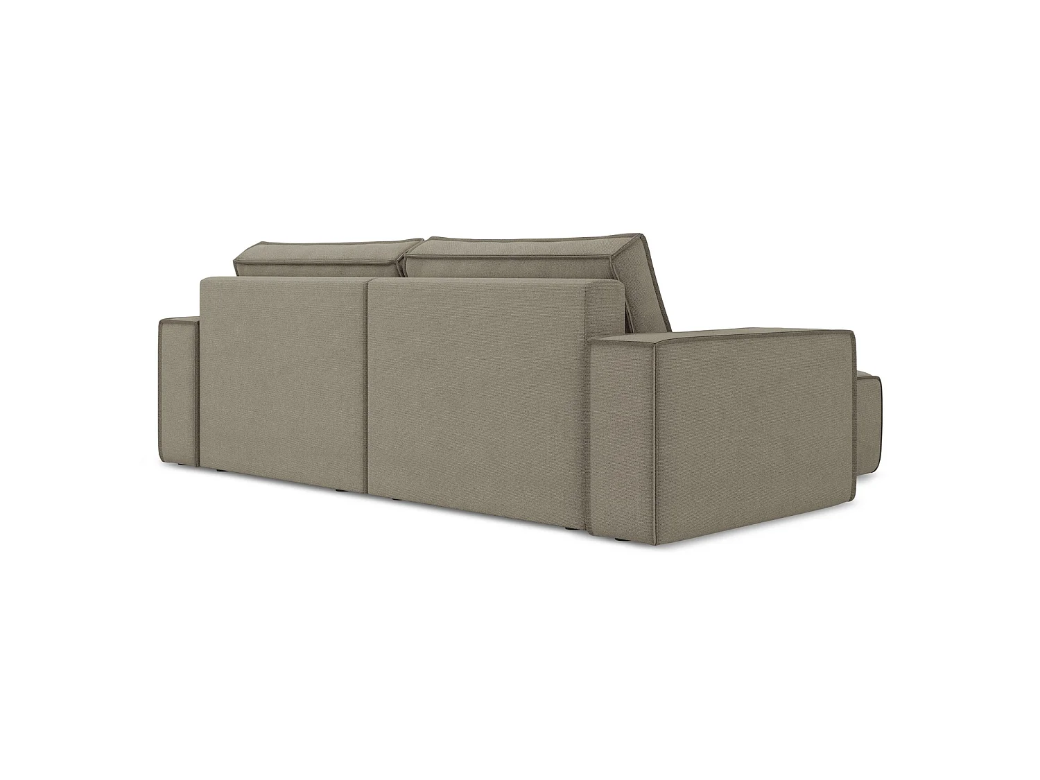 2-Sitzer Ecksofa mit Schlaffunktion - Ecke Links - Strukturstoff - Dunkelbeige - LIVORNO
