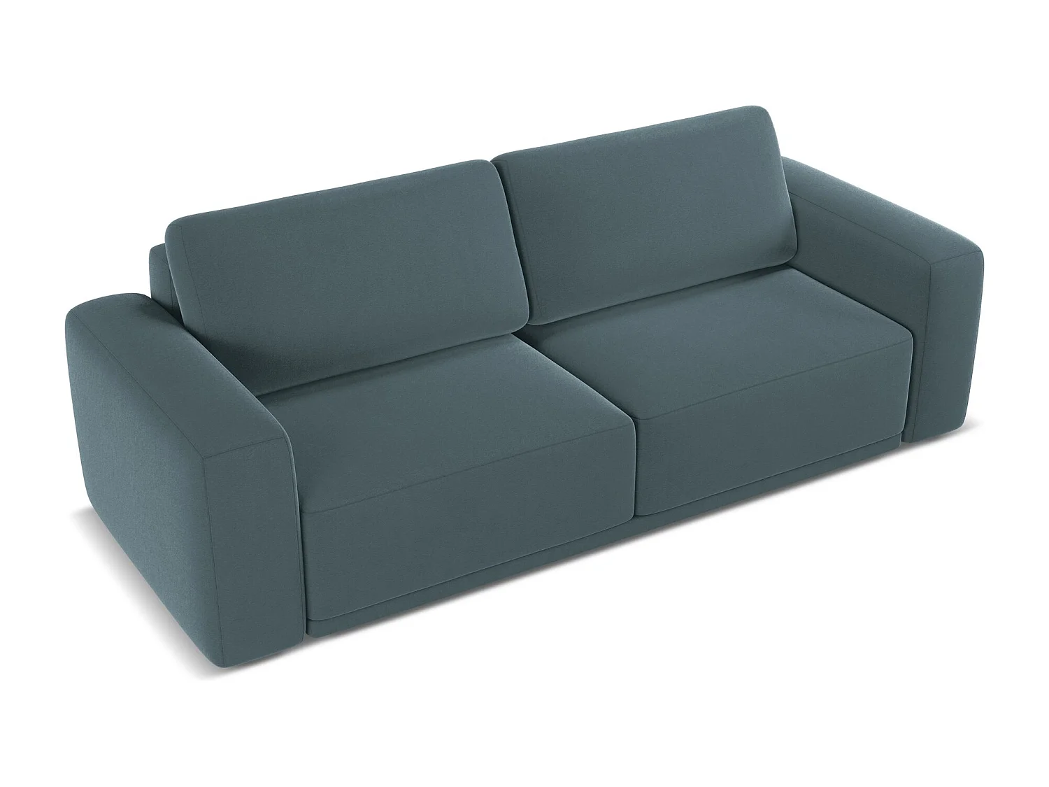 Canapé 3 places convertible en velours - marin - KAILA