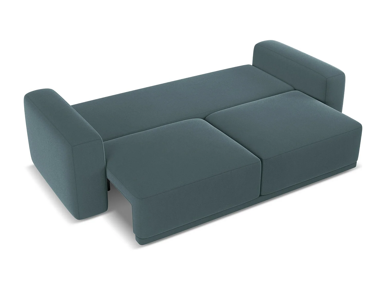 Canapé 3 places convertible en velours - marin - KAILA