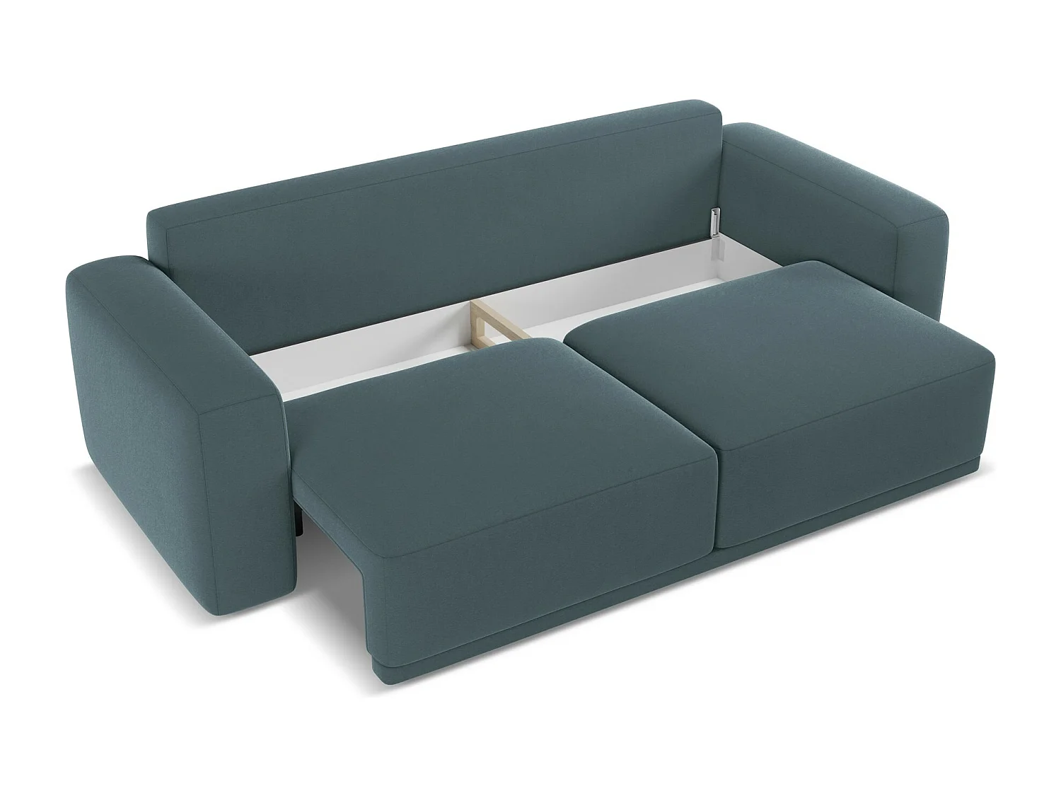 Canapé 3 places convertible en velours - marin - KAILA