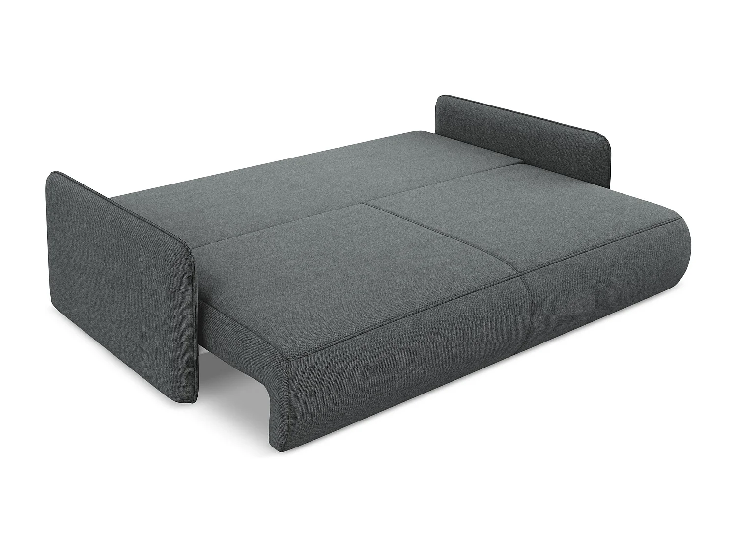 3-Sitzer Sofa mit Schlaffunktion - - Strukturstoff - Grau - NANEA