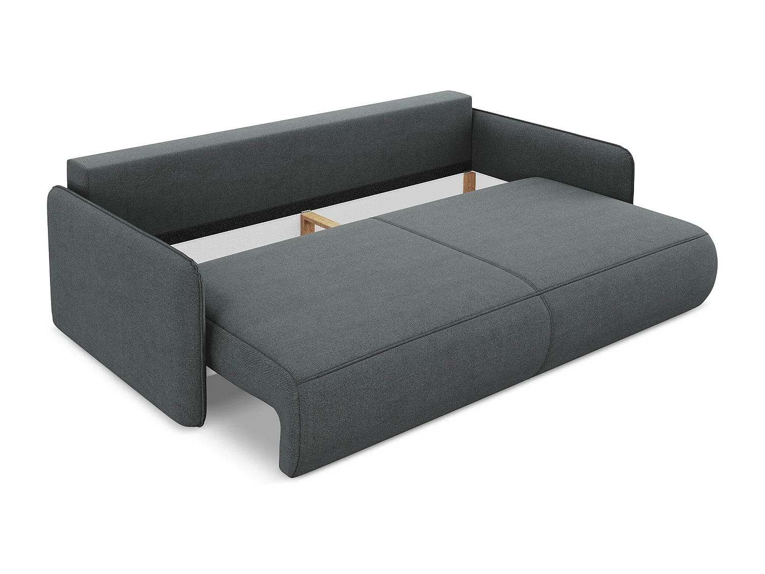 Canapé 3 places convertible en tissu texturé - gris - NANEA