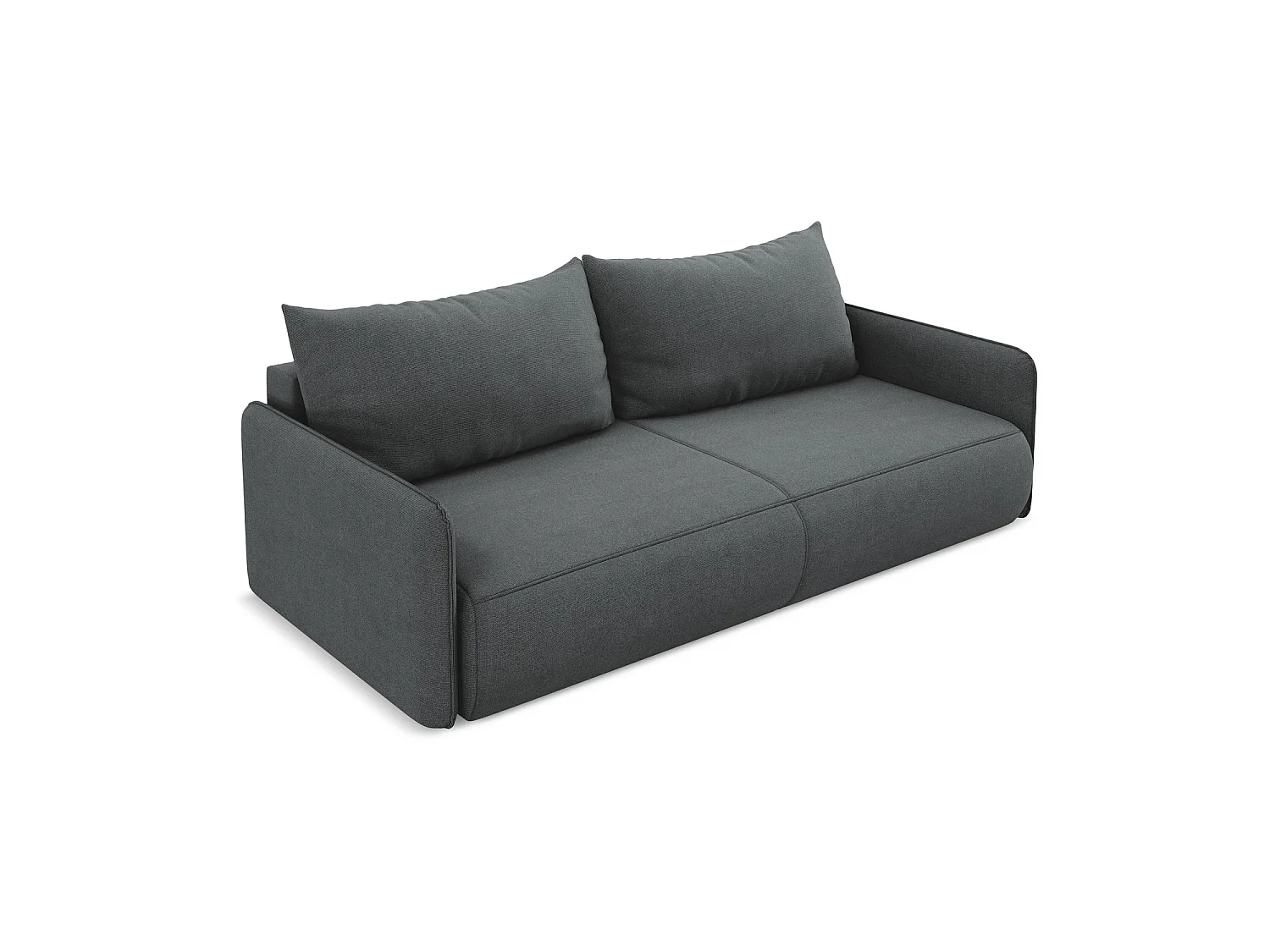 Canapé 3 places convertible en tissu texturé - gris - PALERMO